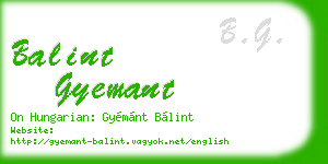 balint gyemant business card