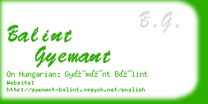 balint gyemant business card